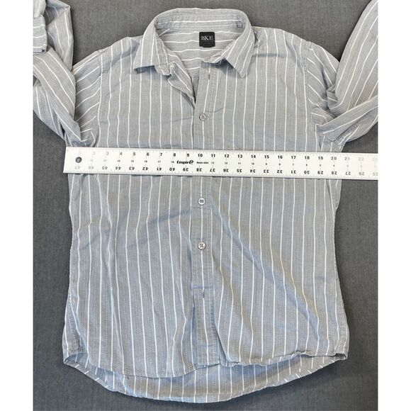 BKE Button Down Shirt Men M Gray Striped Western‎ Cowboy Style Lightweight Layer - Picture 4 of 7